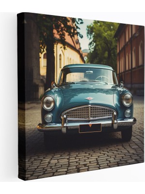 Popcas Vintage Araba Fotoğrafı Temalı Kanvas Tablo - Retro Duvar Sanatı ve Dekorasyon