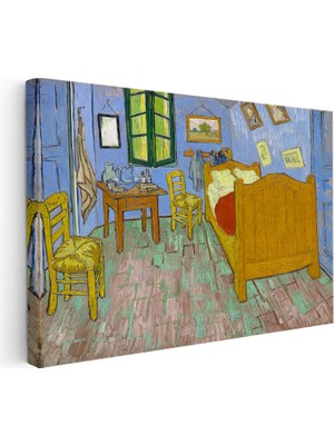 Kanvas Tablo Van Gogh Arles'teki Yatak Odası Sandalye Ressam Tablosu Ev Ofis Duvar Dekoru