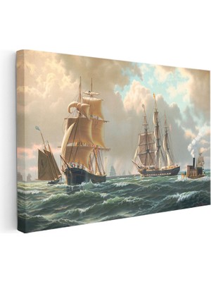 Kanvas Tablo John Stobart Denizde Yelkenliler Buharlı Ressam Tablosu Ev Ofis Duvar Dekoru