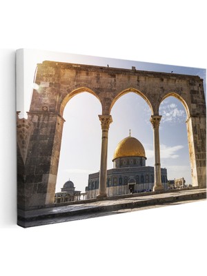 Kanvas Tablo Kudüs Kubbet-Üs Sahra Taş Kemer Şehir Mimari Tablo Ev Ofis Duvar Dekoru