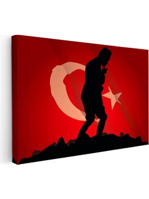 Kanvas Tablo Atatürk Kocatepe Grafik Silüet Atatürk Tablosu Ev Ofis Duvar Dekoru