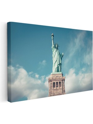 Kanvas Tablo New York Özgürlük Anıtı Şehir Mimari Tablo Ev Ofis Duvar Dekoru