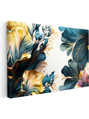 Kanvas Tablo Zarif Hatlı Estetik Çiçekler Çiçek Tablosu Ev Ofis Duvar Dekoru