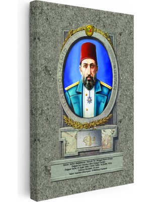 Kanvas Tablo Sultan Iı Abdülhamid Portresi Osmanlı Tablosu Ev Ofis Duvar Dekoru