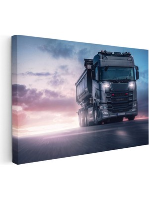 Kanvas Tablo Karayolunda Seyir Halindeki Scania Kamyon Kamyon Tablosu Ev Ofis Duvar Dekoru