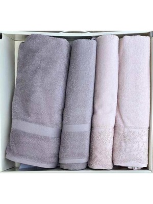 Özdilek Branch Gri-Pudra Best Set (Hamam Takımı)
