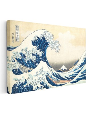 Kanvas Tablo Hokusai Büyük Dalga Kanagawa Fuji Dağı Ukiyo-E Japon Ressam Tablosu Duvar Dekoru