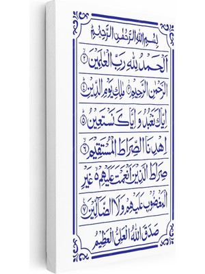Kanvas Tablo Fatiha Suresi Tam Metin Tasarım Dini Islami Tablo Ev Ofis Duvar Dekoru