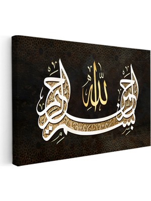 Kanvas Tablo Istifli Besmele Hat Sanatı Dini Islami Tablo Ev Ofis Duvar Dekoru