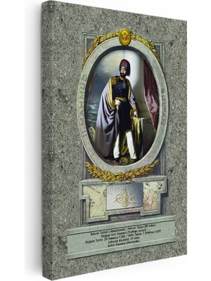 Kanvas Tablo Sultan Ikinci Mahmud Han Portresi Osmanlı Tablosu Ev Ofis Duvar Dekoru