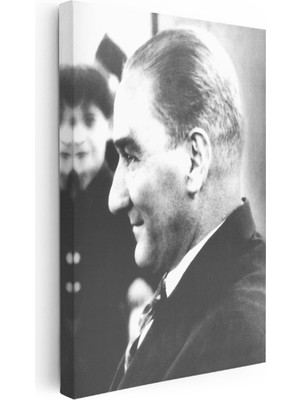Kanvas Tablo Atatürk Mutlu Profil Ifadesi Atatürk Tablosu Ev Ofis Duvar Dekoru