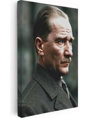 Kanvas Tablo Atatürk Asil Duruş Palto Atatürk Tablosu Ev Ofis Duvar Dekoru