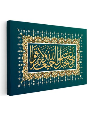Kanvas Tablo Ali Imran Suresi 103 Ayet Istifi Dini Islami Tablo Ev Ofis Duvar Dekoru