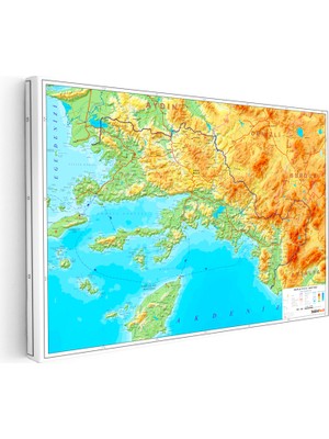Kanvas Tablo Muğla Doğal Oluşum Harita Tablosu Ev Ofis Duvar Dekoru