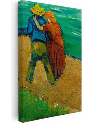 Kanvas Tablo Vincent Van Gogh Kucaklaşan Çift Deniz Kenarı Ressam Tablosu Ev Ofis Dekoru