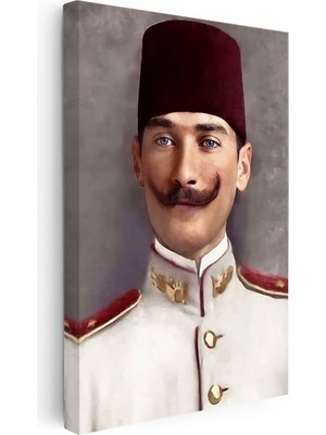 Kanvas Tablo Atatürk Fesli Gençlik Atatürk Tablosu Ev Ofis Duvar Dekoru