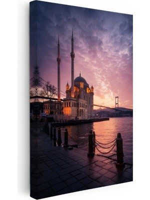 Kanvas Tablo Ortaköy Camii ve Boğaz Köprüsü Şehir Mimari Tablo Ev Ofis Duvar Dekoru