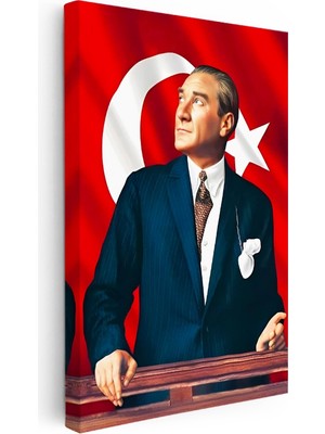 Kanvas Tablo Atatürk Ufka Bakış Atatürk Tablosu Ev Ofis Duvar Dekoru