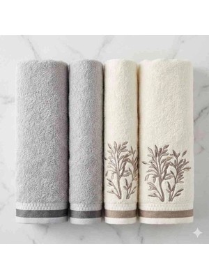 Özdilek Nev Bordado Gri-Krem Best Set (Hamam Takımı)