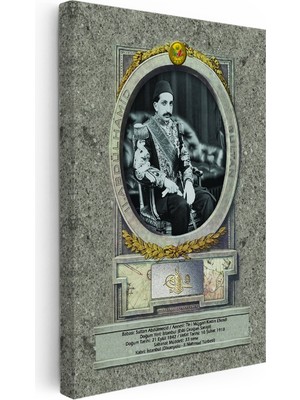 Kanvas Tablo Sultan Iı Abdülhamid Taht Portresi Osmanlı Tablosu Ev Ofis Duvar Dekoru