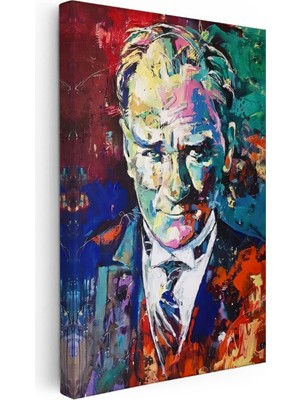 Kanvas Tablo Atatürk Modern Sanat Soyut Portre Atatürk Tablosu Ev Ofis Duvar Dekoru