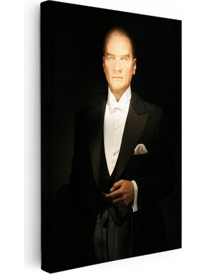 Kanvas Tablo Atatürk Siyah Smokin Atatürk Tablosu Ev Ofis Duvar Dekoru