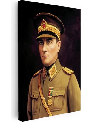 Kanvas Tablo Atatürk Genç Subay Çizimi Atatürk Tablosu Ev Ofis Duvar Dekoru