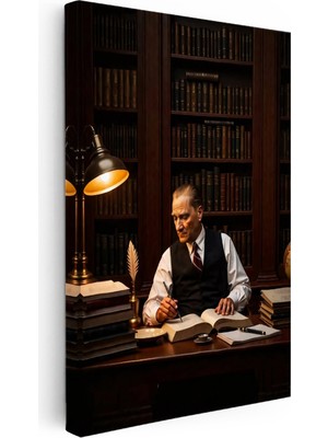 Kanvas Tablo Atatürk Makam Çalışma Masası Atatürk Tablosu Ev Ofis Duvar Dekoru