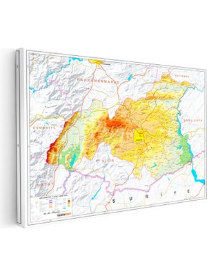 Kanvas Tablo Gaziantep Arazi Şekilleri Harita Tablosu Ev Ofis Duvar Dekoru