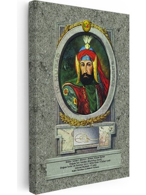 Kanvas Tablo Sultan I Ahmed Portresi Osmanlı Tablosu Ev Ofis Duvar Dekoru