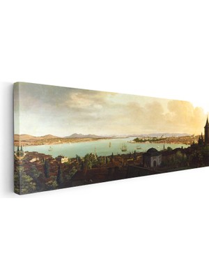 Kanvas Tablo Istanbul Kıyı Yerleşimi Manzarası Osmanlı Tablosu Ev Ofis Duvar Dekoru