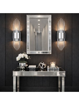 Nazik Aydınlatma Siena Krom Modern Pilli ve Elektrikli Günışığı Ledli 1 Adet Duvar Apliği