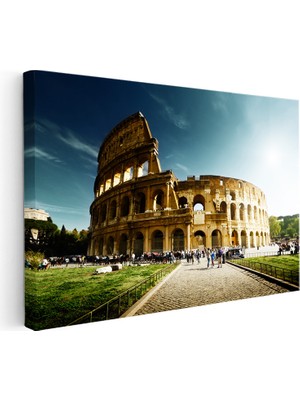 Kanvas Tablo Roma Kolezyum Tarihi Yapı Gündüz Şehir Mimari Tablo Ev Ofis Duvar Dekoru