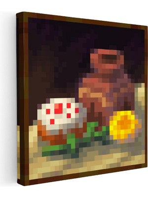 Kanvas Tablo Baroque Piksel Minecraft Tablosu Ev Ofis Salon Duvar Dekoru