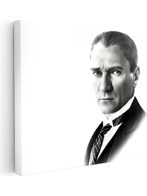 Kanvas Tablo Atatürk Keskin Bakışlı Portre Atatürk Tablosu Ev Ofis Duvar Dekoru
