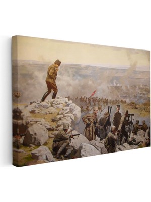 Kanvas Tablo Atatürk Savaş Meydanı Atatürk Tablosu Ev Ofis Duvar Dekoru