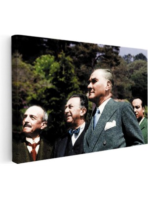 Kanvas Tablo Atatürk Renkli Yan Profil Atatürk Tablosu Ev Ofis Duvar Dekoru