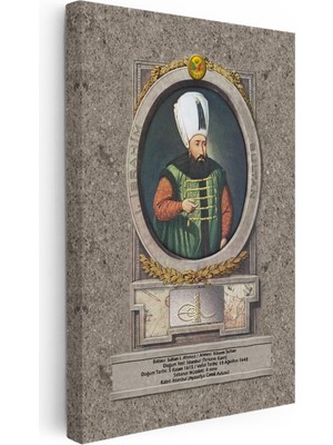 Kanvas Tablo Sultan Ibrahim Han Padişah Portresi Osmanlı Tablosu Ev Ofis Duvar Dekoru