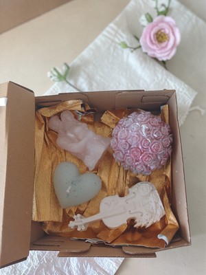 Doğal Romantik Sanat Esintili Dekoratif Mum Hediye Seti