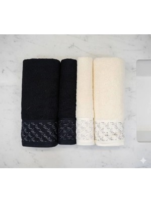 Özdilek Dıagonal Waffle Siyah-Bej Best Set (Hamam Takımı)