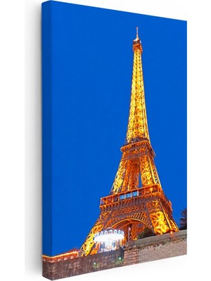 Kanvas Tablo Paris Eyfel Kulesi Gece Mimarisi Şehir Mimari Tablo Ev Ofis Duvar Dekoru