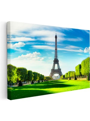 Kanvas Tablo Eyfel Kulesi Champ De Mars Parkı Şehir Mimari Tablo Ev Ofis Duvar Dekoru
