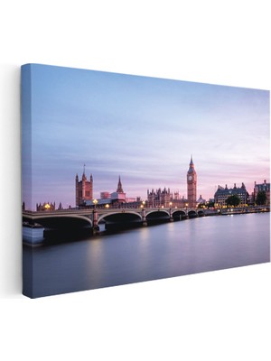 Kanvas Tablo Londra Westminster Sarayı ve Köprü Şehir Mimari Tablo Ev Ofis Duvar Dekoru
