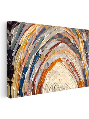 Kanvas Tablo Kıvrımlı Boya Dokusu Kabartma Görünümlü Tablo Ev Ofis Duvar Dekoru