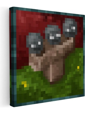 Kanvas Tablo Wither Piksel Minecraft Tablosu Ev Ofis Salon Duvar Dekoru