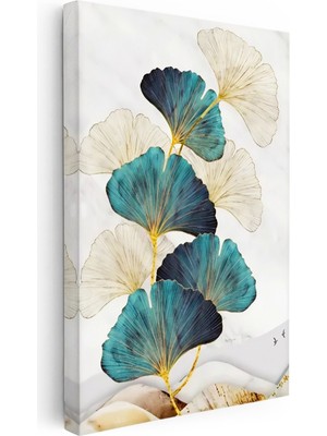 Kanvas Tablo Yelpaze Yapraklar Botanik Tablo Ev Ofis Duvar Dekoru