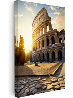 Kanvas Tablo Italya Roma Kolezyum Arenası Şehir Mimari Tablo Ev Ofis Duvar Dekoru