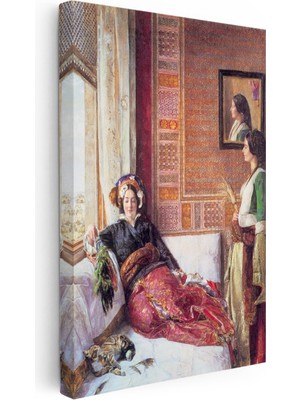 Kanvas Tablo Harem Odasında Dinlenen Sultanlar Osmanlı Tablosu Ev Ofis Duvar Dekoru