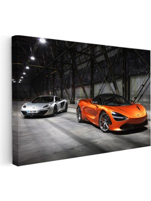 Kanvas Tablo Depo Hangarda Iki Adet Mclaren Spor Araba Mclaren Tablosu Ev Ofis Duvar Dekoru