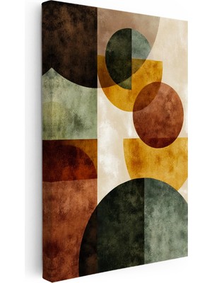 Kanvas Tablo Yarım Ay Formları Minimalist Soyut Tablo Ev Ofis Duvar Dekoru